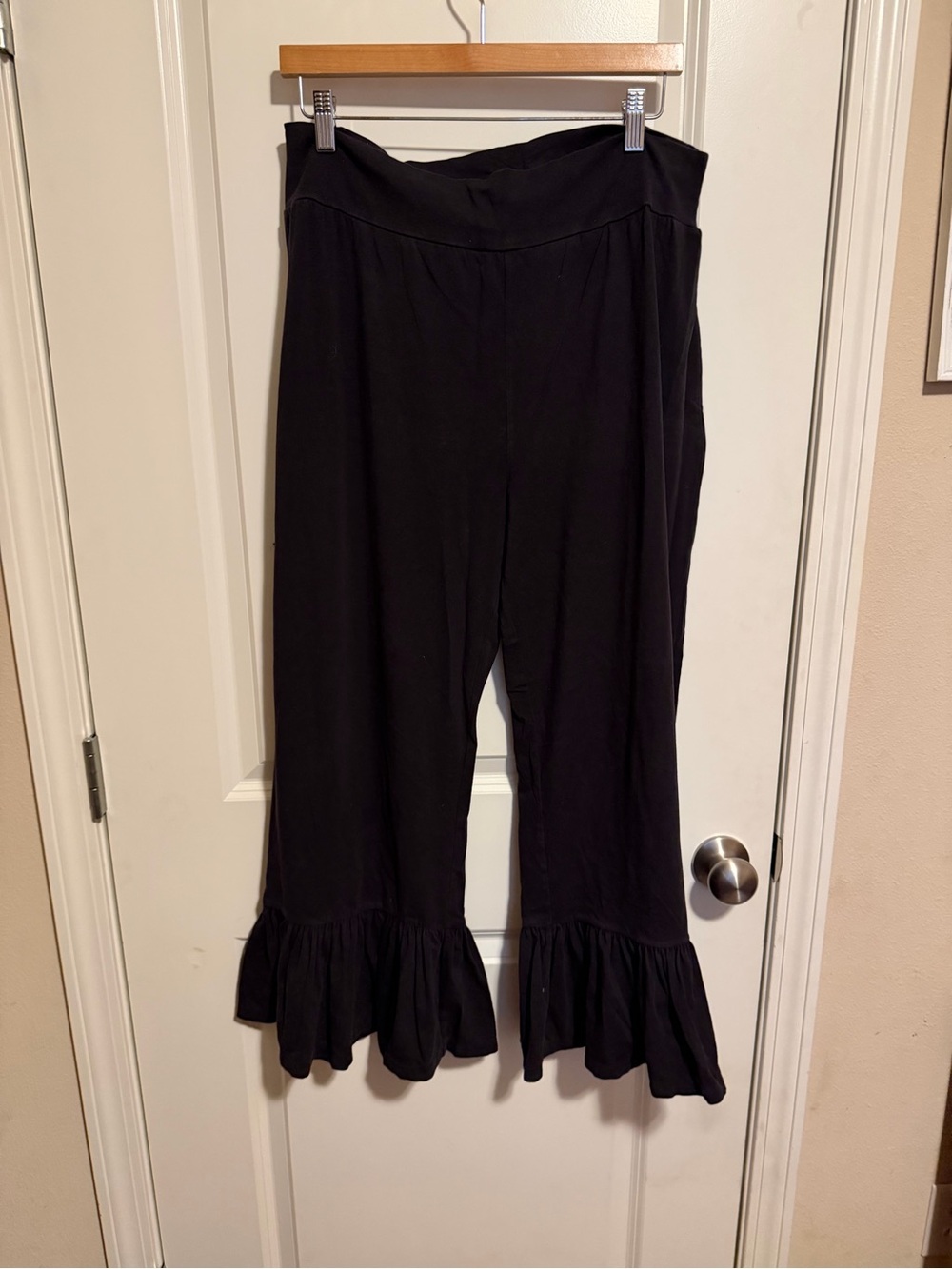 Matilda Jane Black Wide-Leg Pants with Ruffle Hem